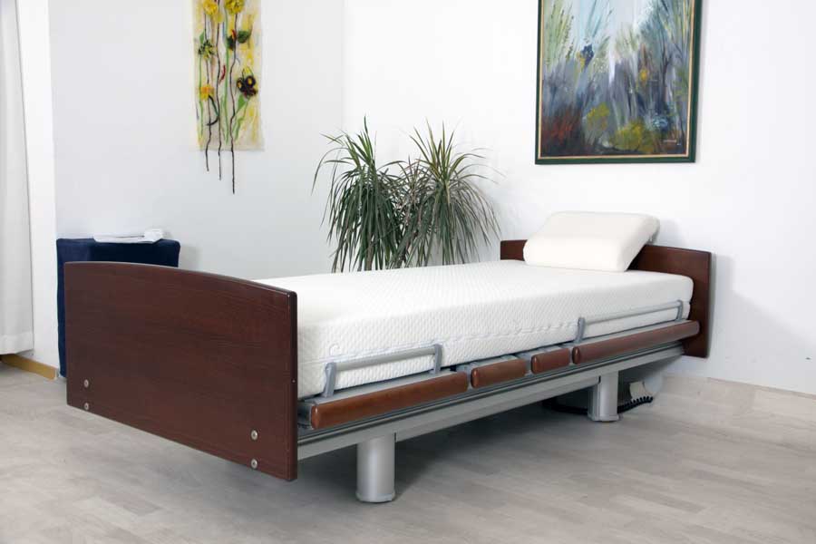 Hoog-laag bed qqq1134 Belletto 3080 MA 90 x 210 zorg-verpleeg bed van Völker KLEUR DONKER EIKEN
